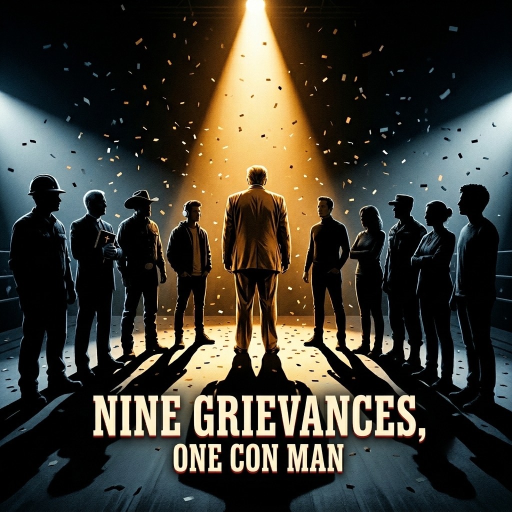 Nine Grievances, One Con Man – BS Filter #146